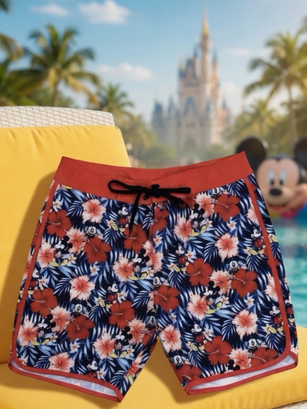 Disney Mickey Mouse Men's Size 34 Boardshorts Swim Bathing Suit Trunks